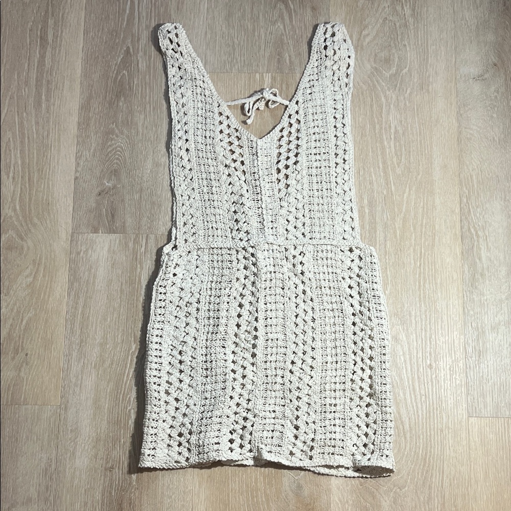 Princess Polly beige Crochet Swim Coverup Dress